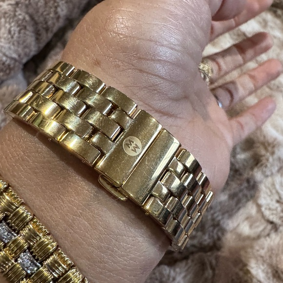 Michele Uptown 38mm Gold-Tone Chronograph Watch | Swiss Movement | Diamonds - Picture 11 of 13